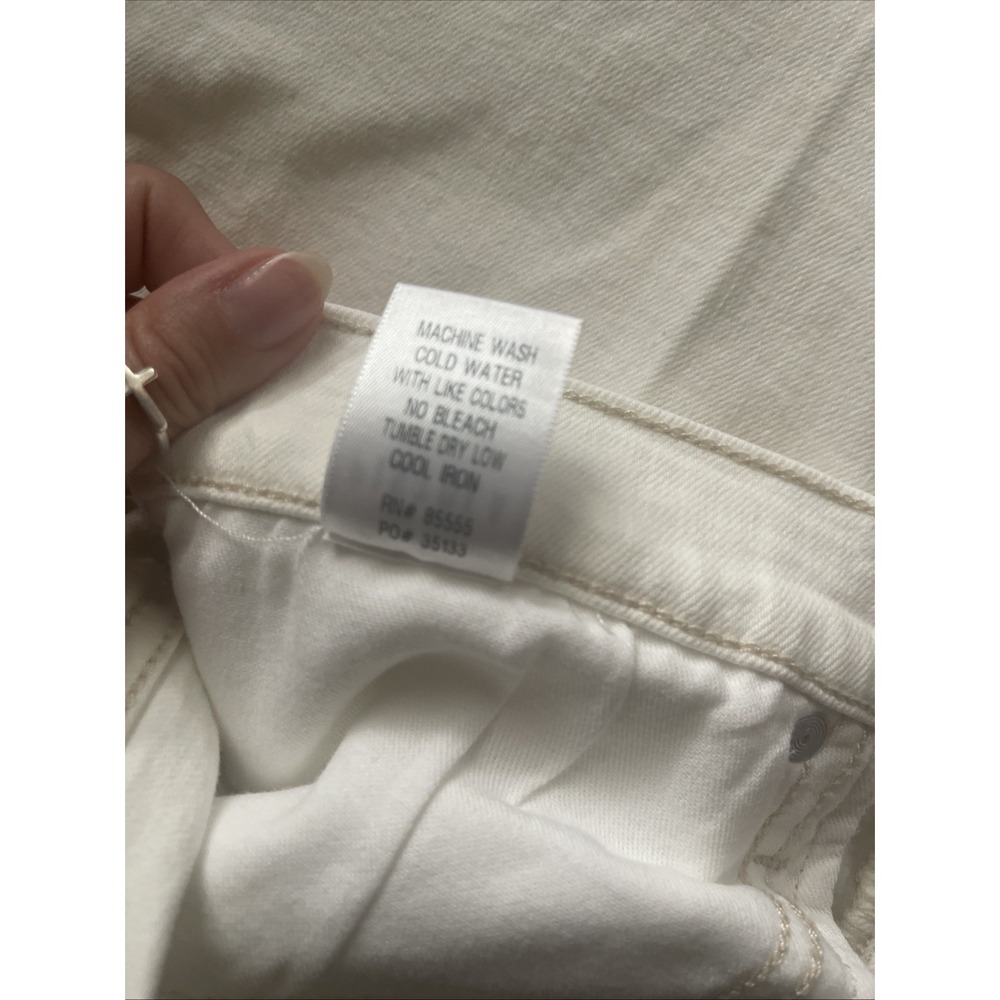 Pistola High Rise Straight Leg Cropped Jeans White Denim 31x24" Button Fly EUC - Picture 11 of 11